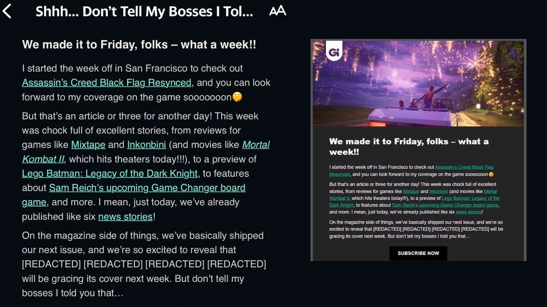 Таинственный [REDACTED] от Game Informer